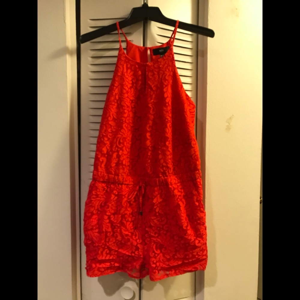 Orange Lace Romper